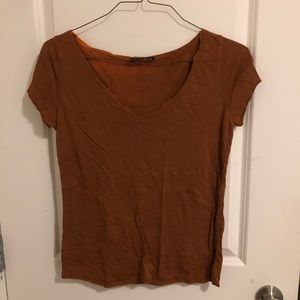 Brandy Melville brown v neck t shirt